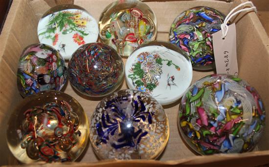 Collection of 9 paperweights